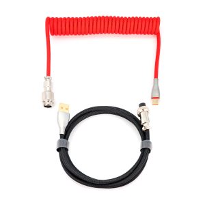 Kioru cable aviador para teclados gaming negro y rojo