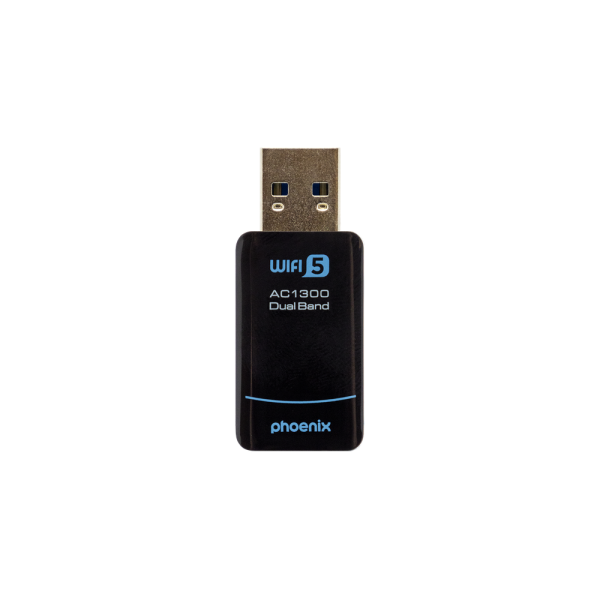 Phoenix nano adaptador usb receptor red inalámbrico 1300mbps dual band
