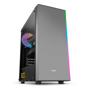 Nox Infinity Omega - Caja ATX - 2 x USB 2.0 - 1 x USB 3.0 - Audio - Luz ARGB frontal - 1 x Ventilador 12 cm trasero incluido - 3 x 120 mm frontal (no inluido) - Gráfica hasta 330 mm