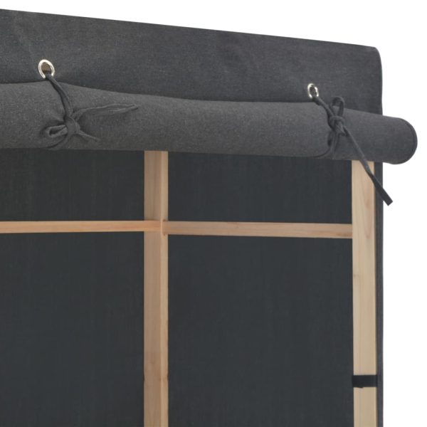 Roupeiro com 3 prateleiras 110x40x170 cm tecido cinzento - Image 4