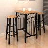 Conjunto de jantar com mesa madeira bronze e aço preto - Image 4