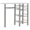 3 pcs conjunto de bar com prateleiras de madeira e aço branco - Image 3
