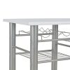 3 pcs conjunto de bar com prateleiras de madeira e aço branco - Image 6