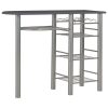 3 pcs conjunto de bar com prateleiras madeira e aço preto - Image 2