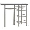3 pcs conjunto de bar com prateleiras madeira e aço preto - Image 11