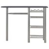 3 pcs conjunto de bar com prateleiras madeira e aço preto - Image 3