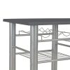 3 pcs conjunto de bar com prateleiras madeira e aço preto - Image 5
