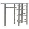 3 pcs conjunto de bar com prateleiras madeira e aço cinzento - Image 2