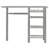3 pcs conjunto de bar com prateleiras madeira e aço cinzento - Image 3