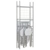 3 pcs conjunto jantar dobrável com prateleira MDF e aço branco - Image 2