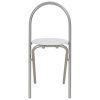 3 pcs conjunto jantar dobrável com prateleira MDF e aço branco - Image 11