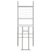 3 pcs conjunto jantar dobrável com prateleira MDF e aço branco - Image 6