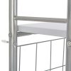 3 pcs conjunto jantar dobrável com prateleira MDF e aço branco - Image 7