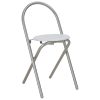 3 pcs conjunto jantar dobrável com prateleira MDF e aço branco - Image 9
