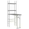3 pcs conjunto jantar dobrável com prateleira MDF e aço preto - Image 3