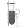 3 pcs conjunto jantar dobrável com prateleira MDF e aço preto - Image 4