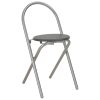 3 pcs conjunto jantar dobrável com prateleira MDF e aço preto - Image 9