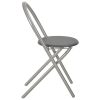 3 pcs conjunto jantar dobrável com prateleira MDF e aço preto - Image 10