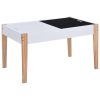Mesa c/ quadro/arrumação desenho e cadeiras 3 pcs preto/branco - Image 4