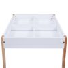 Mesa c/ quadro/arrumação desenho e cadeiras 3 pcs preto/branco - Image 9