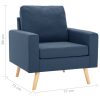 Poltrona em tecido azul - Image 6