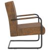 Cadeira cantilever tecido castanho - Image 3