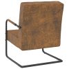 Cadeira cantilever tecido castanho - Image 4