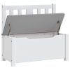 Banco de arrumação infantil 60x30x55 cm MDF branco e cinzento - Image 2