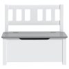 Banco de arrumação infantil 60x30x55 cm MDF branco e cinzento - Image 3