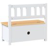 Banco de arrumação infantil 60x30x55 cm MDF branco e bege - Image 4