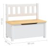 Banco de arrumação infantil 60x30x55 cm MDF branco e bege - Image 6