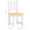 3 pcs conjunto mesa e cadeiras infantil MDF branco e bege - Image 7