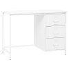 Secretária industrial c/ gavetas 105x52x75 cm aço branco