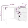 Secretária industrial c/ gavetas 105x52x75 cm aço branco - Image 8