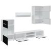 Armários de parede para TV com luz LED, 5 pcs, preto - Image 5