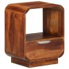 Mesa cabeceira c/ gaveta madeira sheesham maciça 40x30x50 cm - Image 8