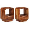 Mesa cabeceira gaveta 2 pcs madeira sheesham maciça 40x30x50 cm