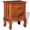 Mesa de cabeceira com gavetas madeira de acácia maciça - Image 2