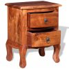 Mesa de cabeceira com gavetas madeira de acácia maciça - Image 6