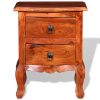 Mesa de cabeceira com gavetas madeira de acácia maciça - Image 7