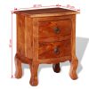 Mesas de cabeceira com gavetas 2 pcs madeira de acácia maciça - Image 10
