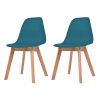 Cadeiras de jantar 2 pcs plástico turquesa