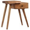 Mesa de cabeceira em madeira de acácia maciça 45x32x55 cm