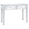 Mesa consola espelhada em MDF e vidro 106,5x38x76,5 cm