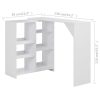 Mesa de bar com prateleira movível branco 138x39x110 cm - Image 6