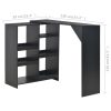 Mesa de bar com prateleira movível preto 138x39x110 cm - Image 6