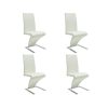 Cadeiras de jantar 4 pcs couro artificial branco