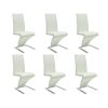Cadeiras de jantar 6 pcs couro artificial branco