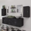 Móveis casa de banho 9 pçs e conjunto de bacia, preto - Image 3