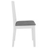 Cadeiras de jantar com almofadões 4 pcs madeira maciça branco - Image 4